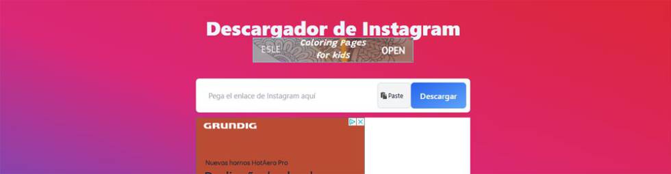 iGram web interface for downloading from Instagram