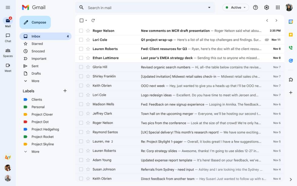 Google's new Gmail interface