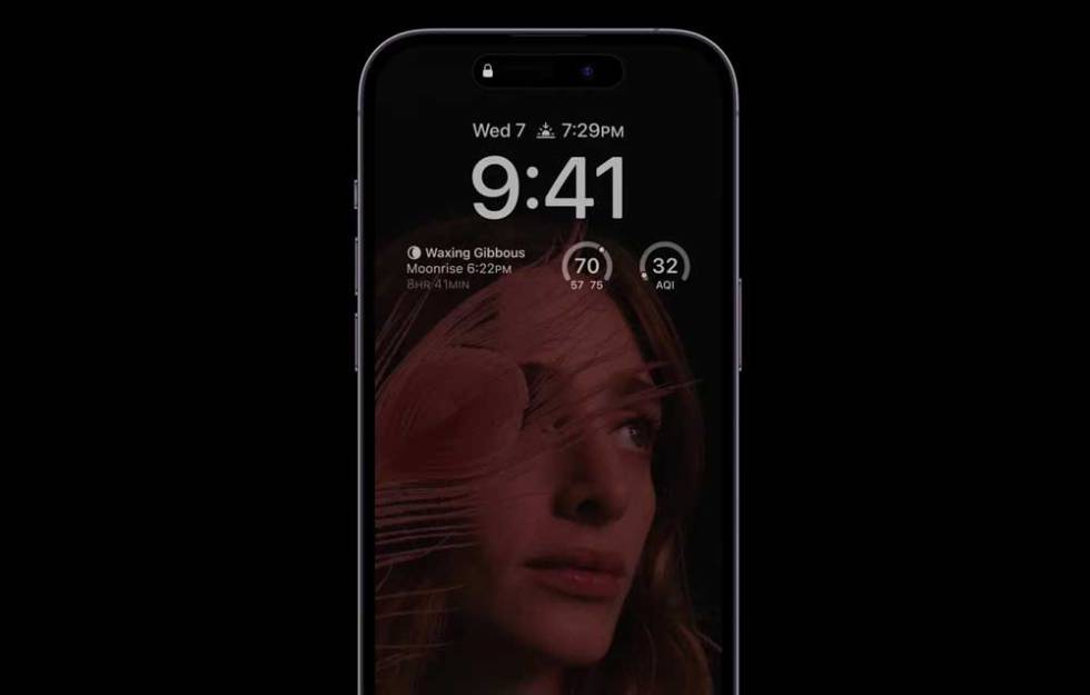 The image on the active screen of the iPhone 14