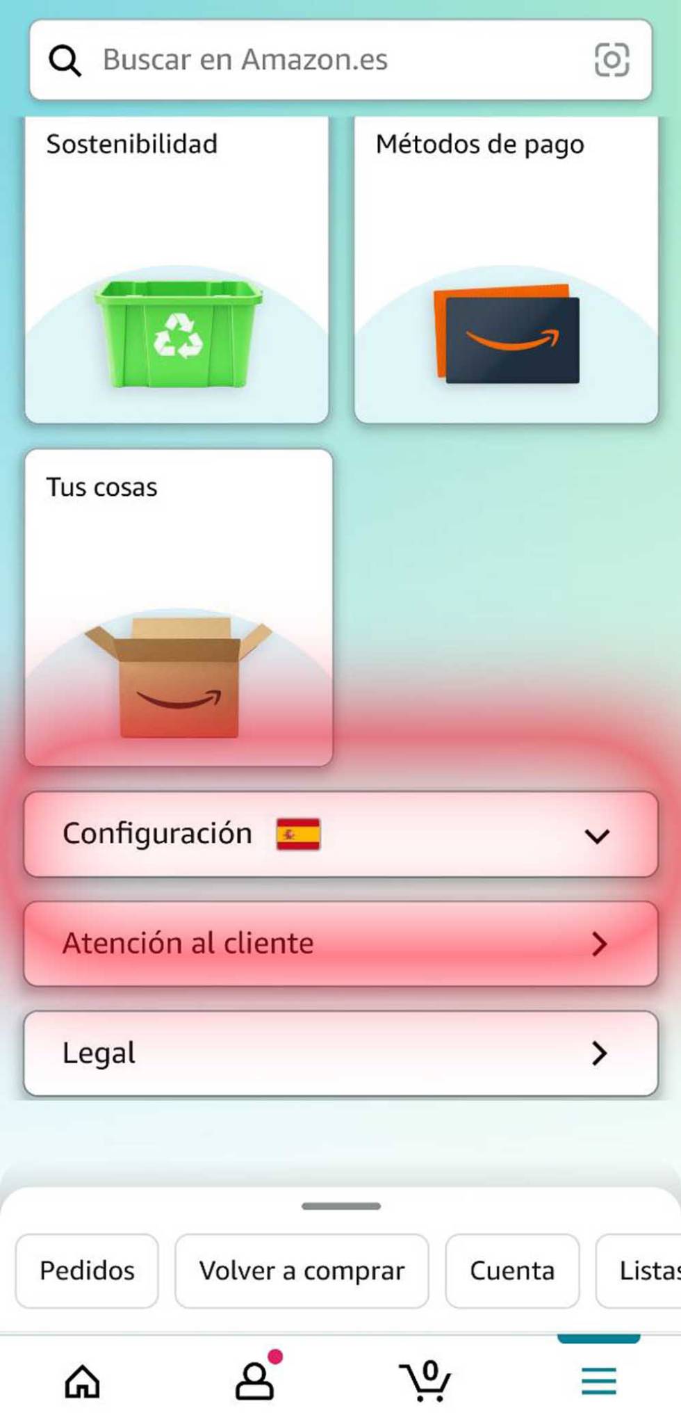 Region Change in Amazon App