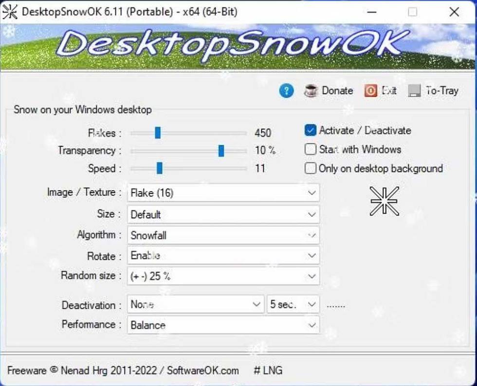 Make snow on Windows 11 desktop