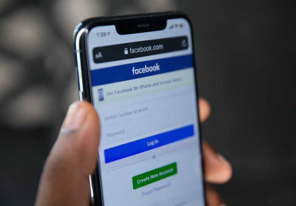 Using the Facebook app on a smartphone