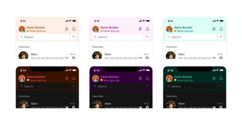 New Skype themes and interface