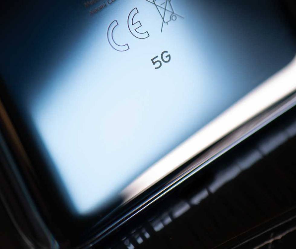5G logo on smartphone