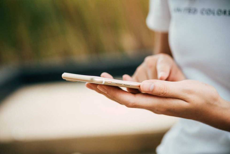 Side view of an Apple iPhone