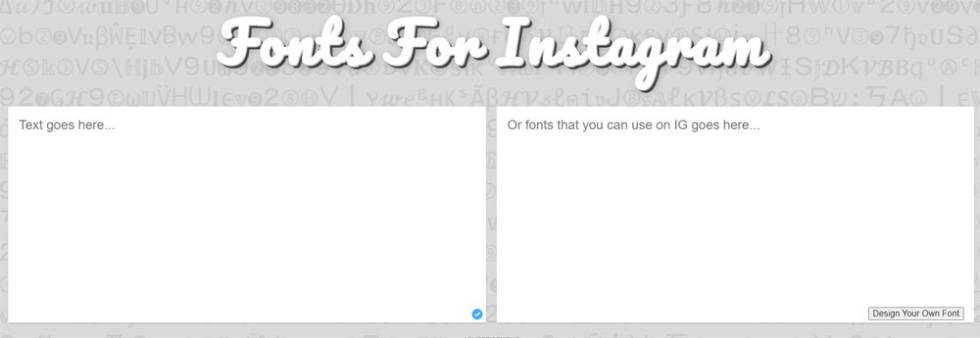 Tool for creating Instagram fonts