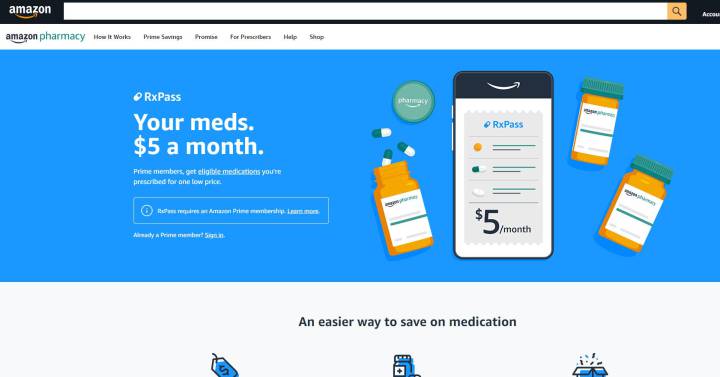 Amazon lanza una tarifa plana de medicamentos en EE UU por cinco dólares al mes