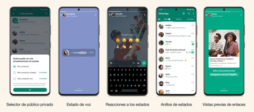 Nuevas opciones en los estados de WhatsApp