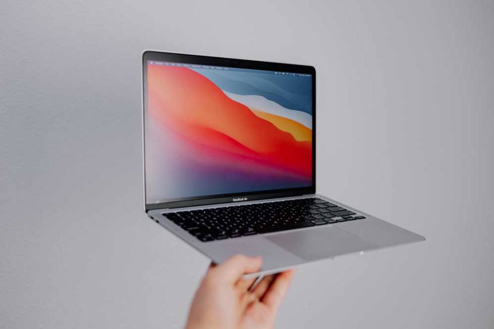The screen of an Apple MacBook computer
