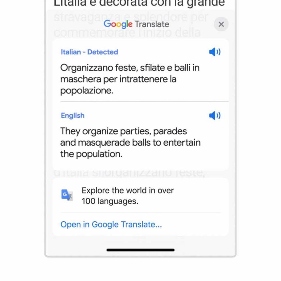 Traductor integrado en Chrome para iOS