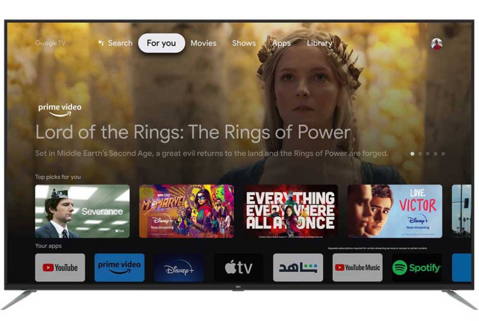 Interfaz de Android TV en un televisor