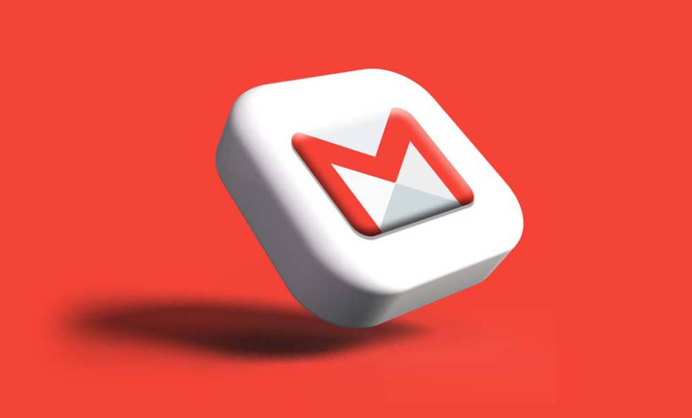 Logotipo de Gmail con fondo de color rojo.