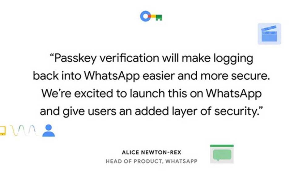 Testo de aviso para crear una clave de acceso en Google