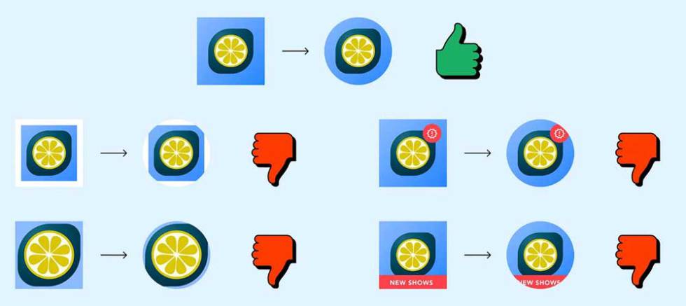 Cambios a iconos circulares en Android TV