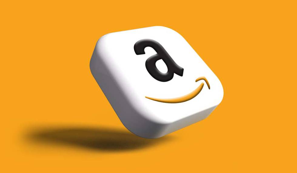 Logo de Amazon con fondo amarillo