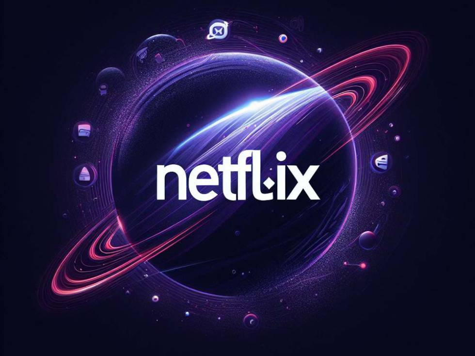 Planeta con letras de Netflix