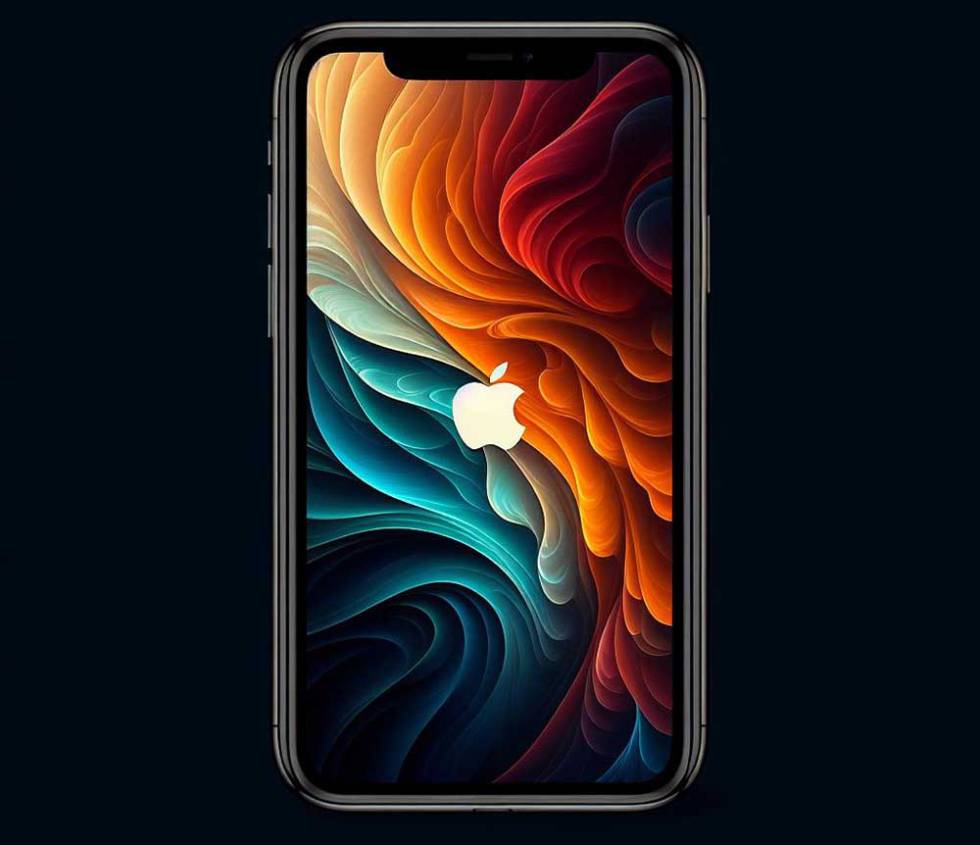 Logo de Apple en una pantalla de iPhone
