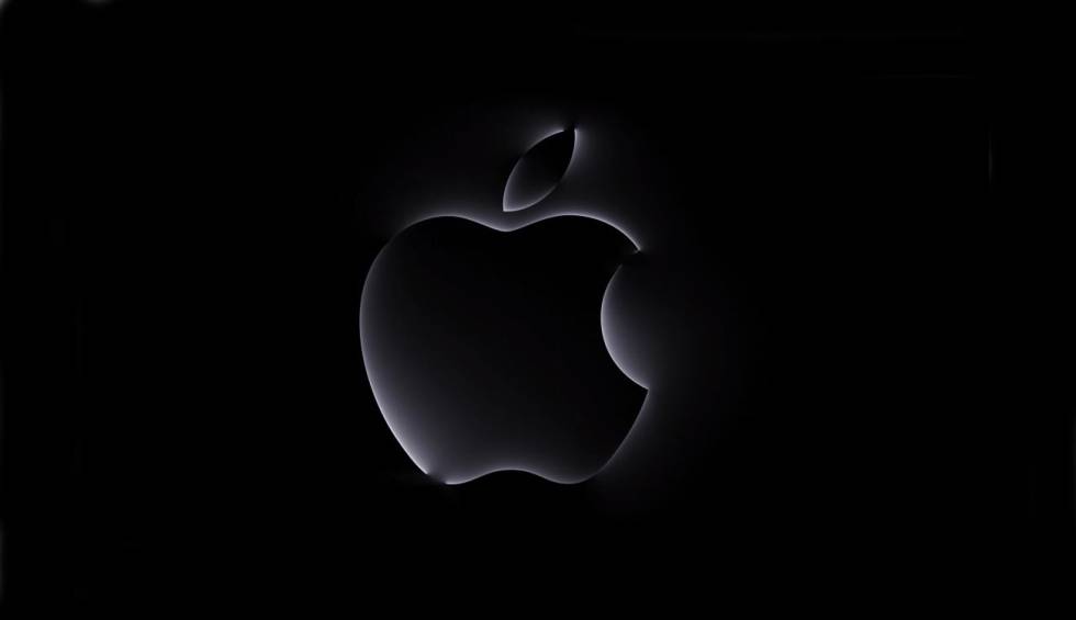 Fondo negro del logotipo común de Apple
