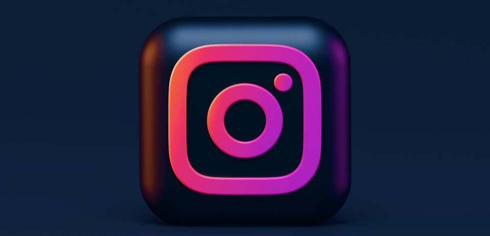 Logo de Instagram con fondo azul