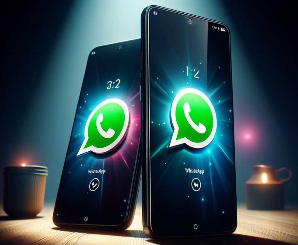Teléfonos móviles con logo de WhatsApp