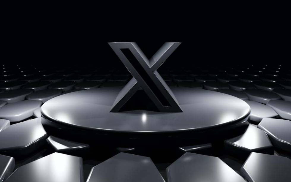 Logotipo de X con fondo negro
