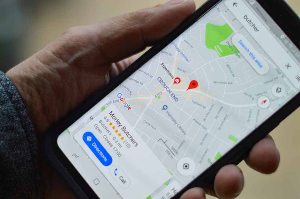 Teléfono inteligente con Google Maps