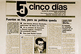 Primera portada de cinco Días el 3 de marzo de 1978