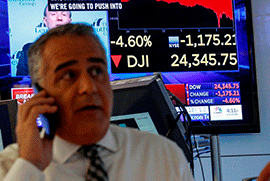 Caída histórica en Wall Street